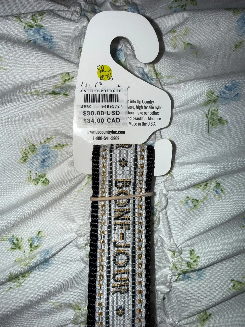 NWT Anthropologie “Bone-Jour” Up Country Bistro Tile Dog Collar Size Small